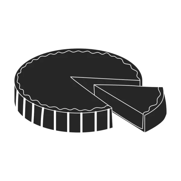 Balkabağı kek ikonu. Siyah vektör simgesi beyaz arkaplan balkabağı pastasında izole edildi . — Stok Vektör