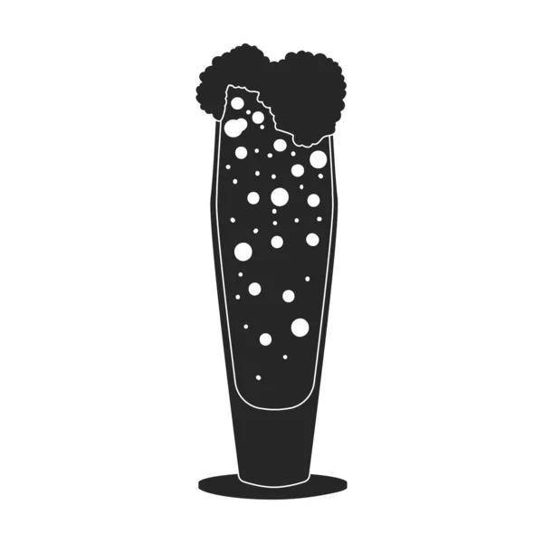 啤酒玻璃矢量图标.在白背景啤酒玻璃上隔离的黑色矢量图标. — 图库矢量图片