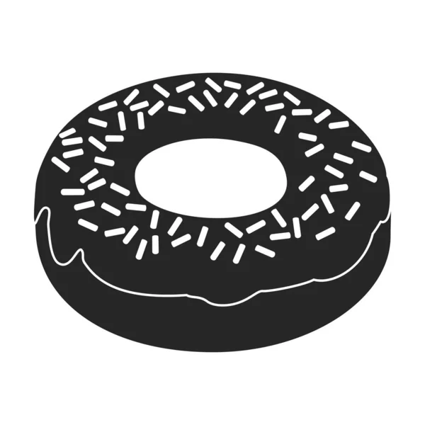 Pink Donut Vektor icon.Black Vektor Symbol isoliert auf weißem Hintergrund rosa Donut. — Stockvektor