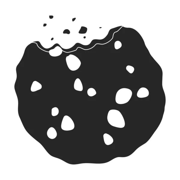 Cookies con migajas icono vectorial. Icono vectorial negro aislado sobre fondo blanco galletas con migajas. — Archivo Imágenes Vectoriales