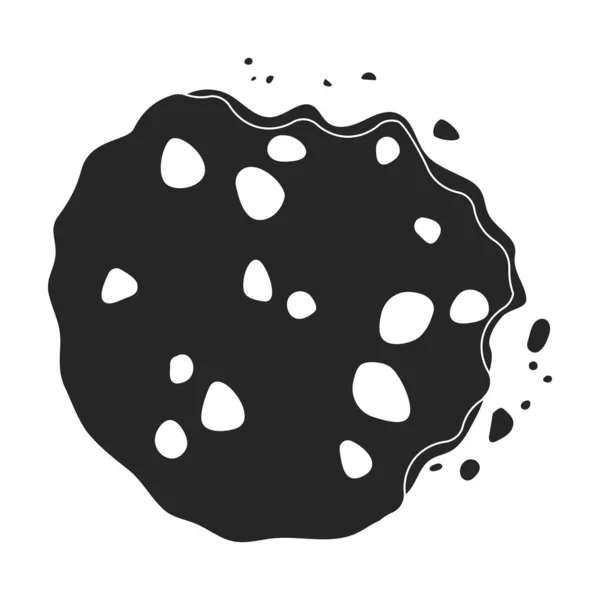 Cookies con migajas icono vectorial. Icono vectorial negro aislado sobre fondo blanco galletas con migajas. — Archivo Imágenes Vectoriales
