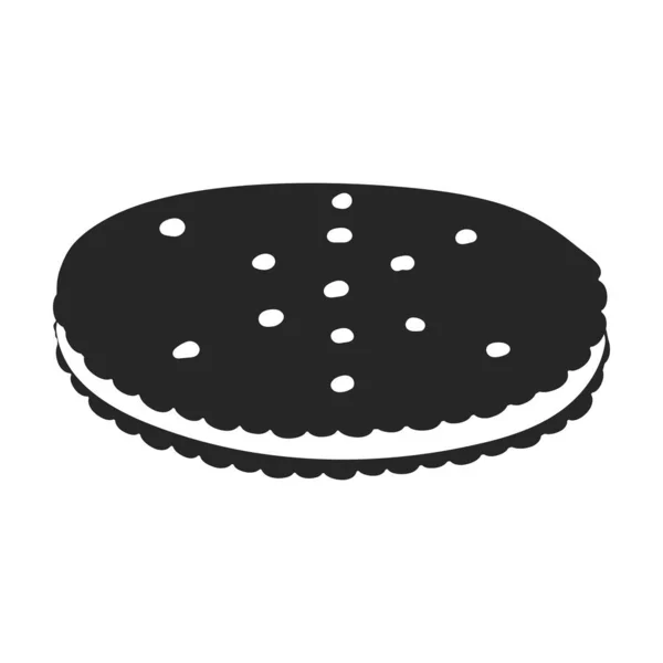 Icona vettoriale dei cookie Icona vettoriale nera isolata su cookie di sfondo bianco. — Vettoriale Stock