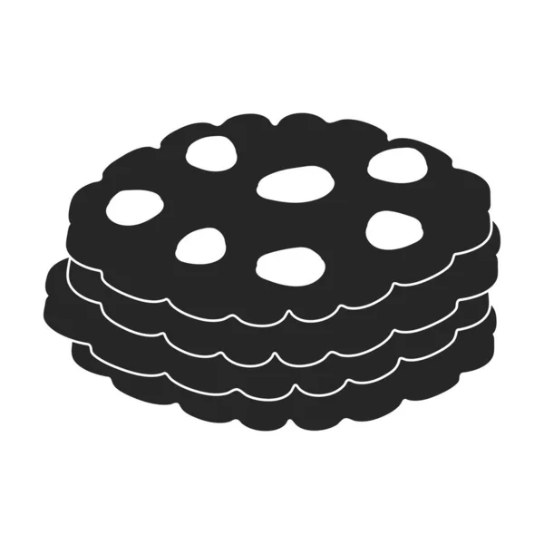 Cookies vector icon.Black icono del vector aislado en las cookies de fondo blanco. — Archivo Imágenes Vectoriales