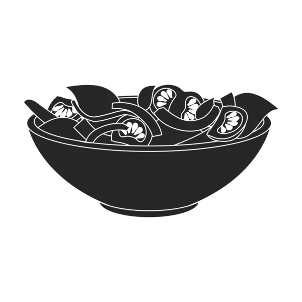 Icono de vector de ensalada vegetal. Icono de vector negro aislado en ensalada de vegetales de fondo blanco. — Vector de stock
