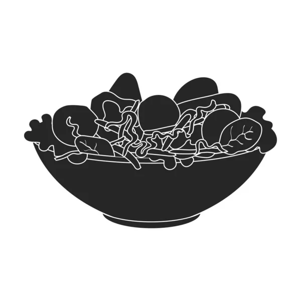 Vegetable salad vector icon.Black vector icon isolated on white background vegetable salad. — Stock Vector