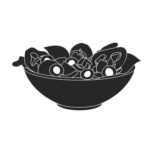 Icono de vector de ensalada vegetal. Icono de vector negro aislado en ensalada de vegetales de fondo blanco. — Archivo Imágenes Vectoriales