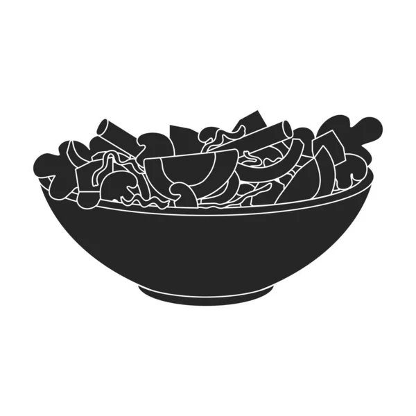 Icono de vector de ensalada vegetal. Icono de vector negro aislado en ensalada de vegetales de fondo blanco. — Archivo Imágenes Vectoriales