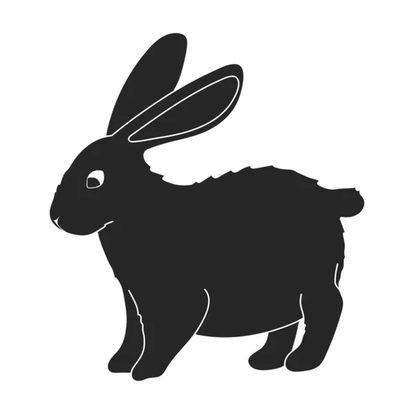 Rabbit vector black icon. Vector illustration bunny on white background. Isolated black illustration icon of rabbit. — Stock Vector