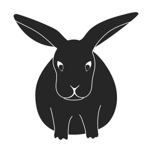 Conejo vector icono negro. Conejito de ilustración vectorial sobre fondo blanco. Icono de ilustración en negro aislado de conejo. — Vector de stock