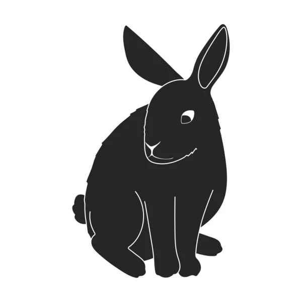 Rabbit vector black icon. Vector illustration bunny on white background. Isolated black illustration icon of rabbit. — Stock Vector