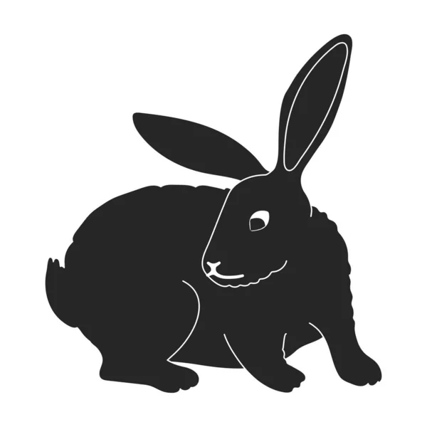 Conejo vector icono negro. Conejito de ilustración vectorial sobre fondo blanco. Icono de ilustración en negro aislado de conejo. — Archivo Imágenes Vectoriales