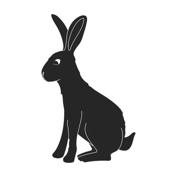 Conejo vector icono negro. Conejito de ilustración vectorial sobre fondo blanco. Icono de ilustración en negro aislado de conejo. — Archivo Imágenes Vectoriales