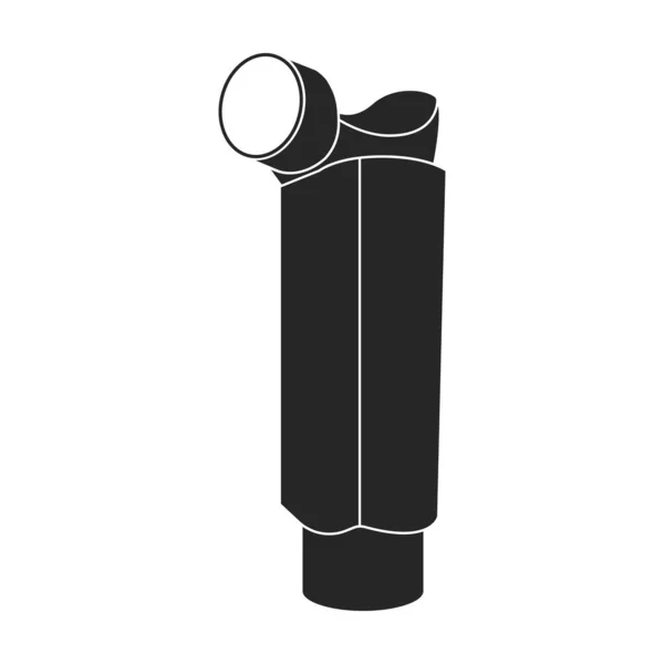 Inhaler vector icon.Black vector pictogram geïsoleerd op witte achtergrond inhalator. — Stockvector