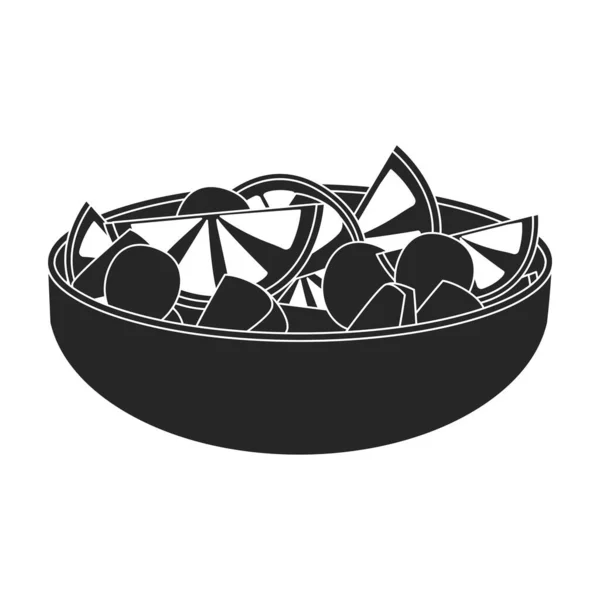 Cuenco de icono de vector de ensalada de frutas. Icono de vector negro aislado en un tazón de fondo blanco de ensalada de frutas. — Archivo Imágenes Vectoriales