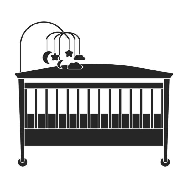 Crib vector icon.Black vector icon isolated on white background crib. — Stock Vector