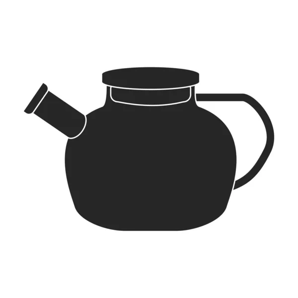 Teiera vettoriale icon.Black icona vettoriale isolato su sfondo bianco teiera. — Vettoriale Stock
