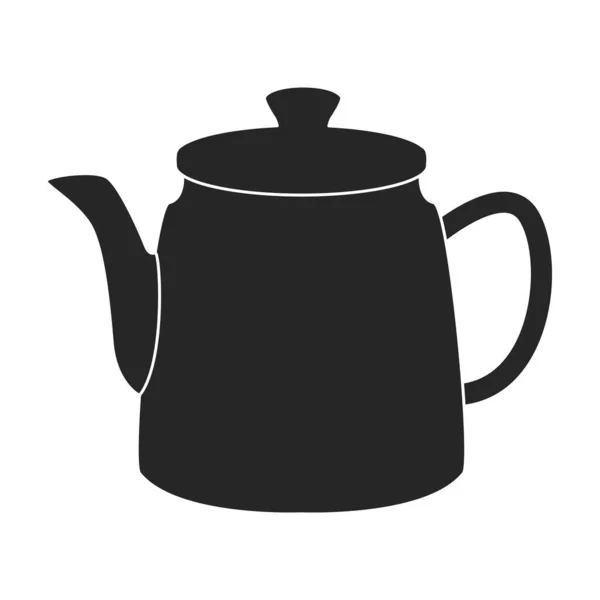 Theepot vector icon.Black vector pictogram geïsoleerd op witte achtergrond theepot. — Stockvector