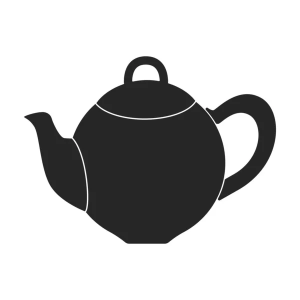 Teapot vector icon.Black vector icon isolated on white background teapot. — Stock Vector
