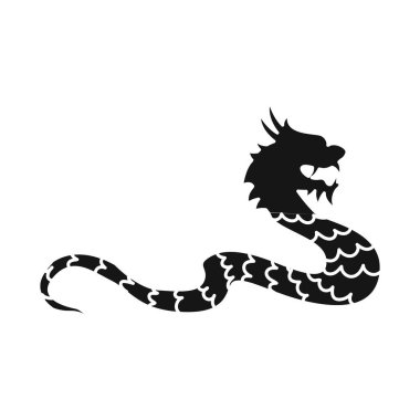 Ejderha ve zodyak logosu izole nesne. Stok için ejderha ve dövme vektör simgesi koleksiyonu.