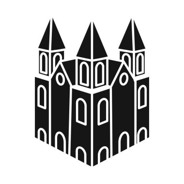 Kilisenin ve Vietnam sembolünün izole edilmiş bir nesnesi. Kilise ve katedral stok vektör illüstrasyonu koleksiyonu.