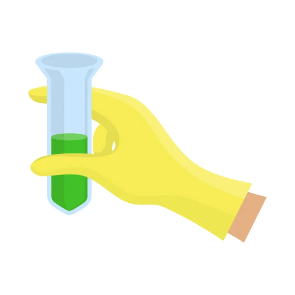 Vector design of hand and beaker icon. Web element of hand and test stock vector illustration. — Stock Vector