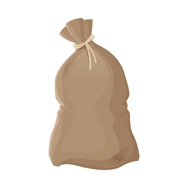 Ayrı bir çanta ve doğal bir ikon. Ağ için yiyecek depolama sembolü ve torba grafiği. — Stok Vektör