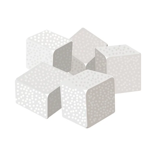 Conception vectorielle du cube et du symbole de la canne. Graphique de cube et icône vecteur de sucre pour stock. — Image vectorielle