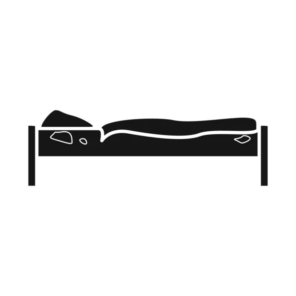 ベッドと二段ロゴのベクトルイラスト。ベッド&家具ストックのグラフィックベクトルイラスト. — ストックベクタ
