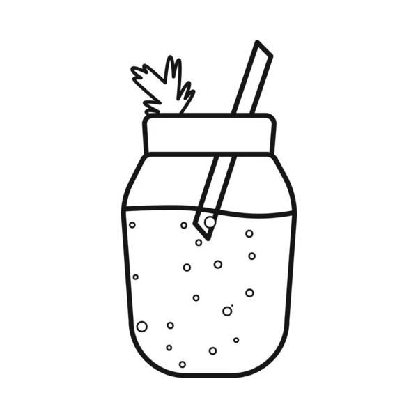 Векторный дизайн смузи и иконы сельдерея. Графический символ коктейля и сока для паутины. — стоковый вектор