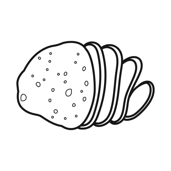 孤立的物体土豆和薯片图标.马铃薯和切片鱼群向量的Web元素说明. — 图库矢量图片