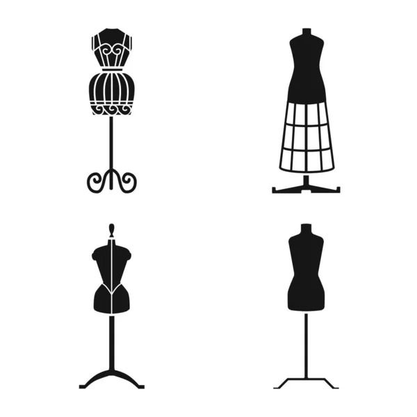 Isolated object of mannequin and fashion icon. Set of mannequin and equipment vector icon for stock. — Stock Vector