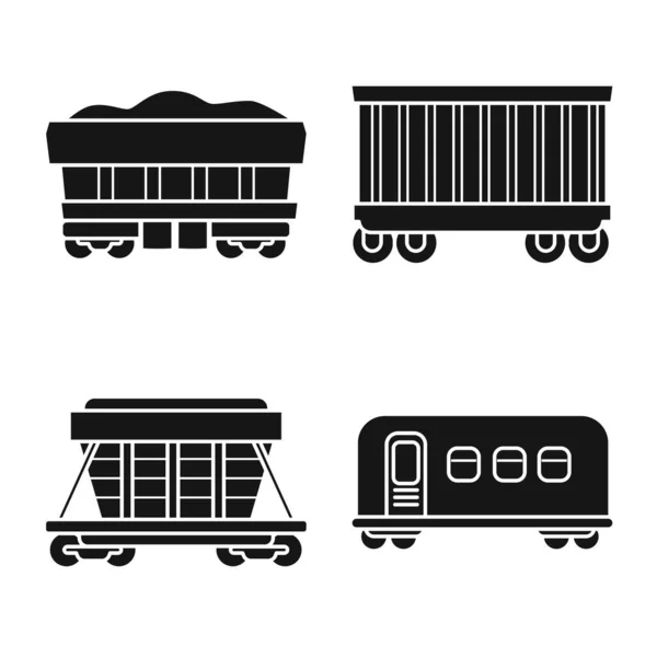 Векторное проектирование транспортного и железнодорожного знака. Набор векторных иллюстраций для транспорта и железнодорожного транспорта. — стоковый вектор
