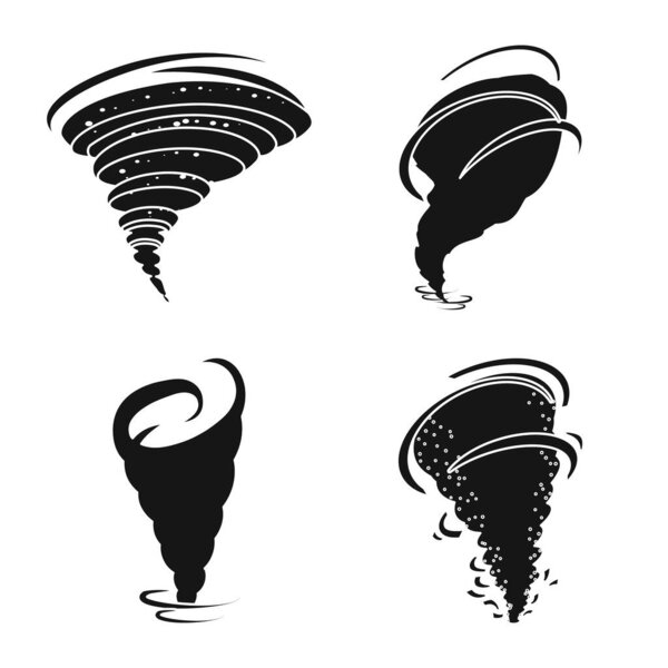 Isolated object of catastrophe and meteorology symbol. Set of catastrophe and whirlwind stock vector illustration.