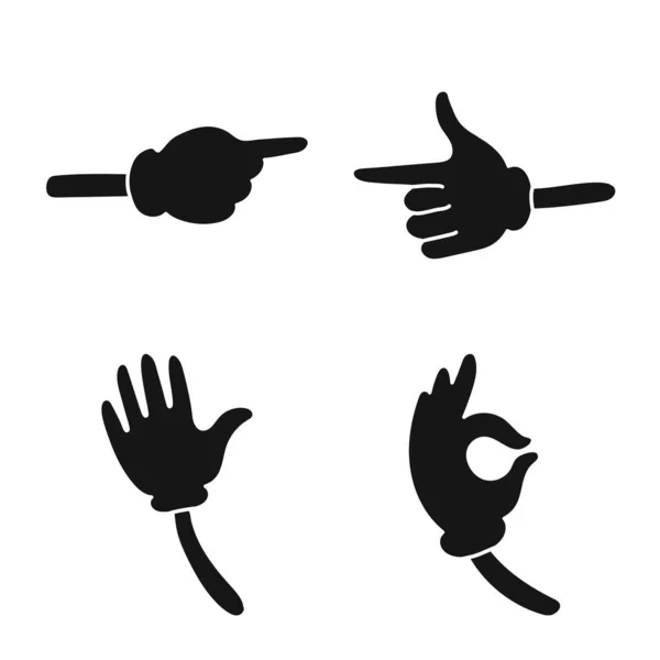 Illustrazione vettoriale dei gesti e del segno informativo. Raccolta di gesti e icone vettoriali di animazione per stock. — Vettoriale Stock