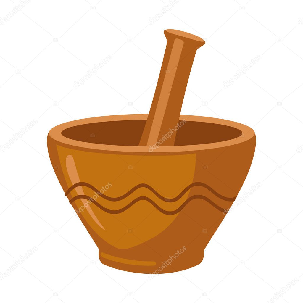 Vector illustration of ceramic and mortar symbol. Web element of ceramic and container vector icon for stock.