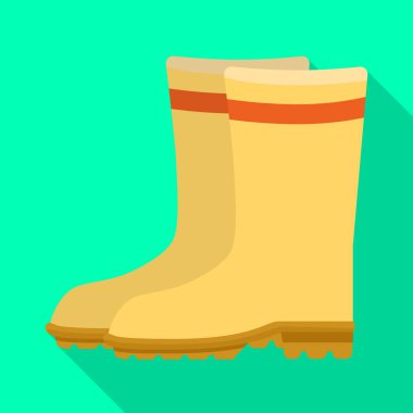 Lastik ve bot ikonundan izole bir nesne. Stok için plastik ve sarı vektör simgesinin web ögesi.