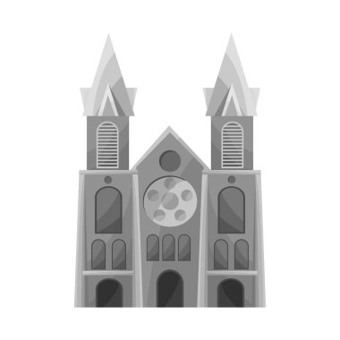 Kilisenin ve Vietnam sembolünün izole edilmiş bir nesnesi. Kilise ve katedral stok vektör illüstrasyonu koleksiyonu.
