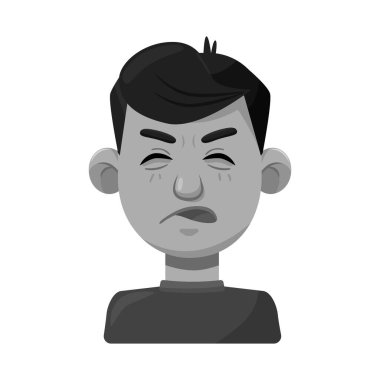 Erkeğin vektör tasarımı ve küçümseme ikonu. Bir grup adam ve ağ için şaşırmış hisse sembolü.