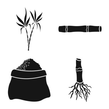 Endüstrinin izole nesnesi ve şeker kamışı işareti. sanayi ve web için doğal stok sembolü.