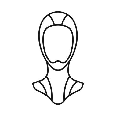 Maske ve dalgıç sembolünün izole edilmiş bir nesnesi. Maske ve giysi vektör illüstrasyonunun web ögesi.