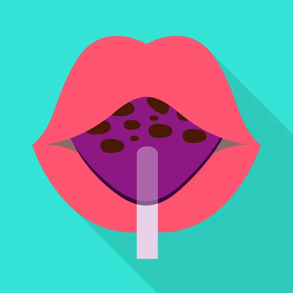 Vector illustratie van lolly en rond logo. Web element van lolly en lippen vector icoon voor stock. — Stockvector