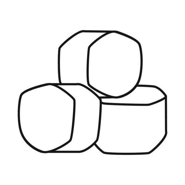 Conception vectorielle du cube et du logo de la canne. Illustration vectorielle du cube et du sucre. — Image vectorielle