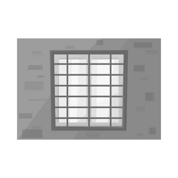 Illustrazione vettoriale della finestra e del segno della prigione. Elemento Web del simbolo di magazzino di finestre e celle per il web. — Vettoriale Stock