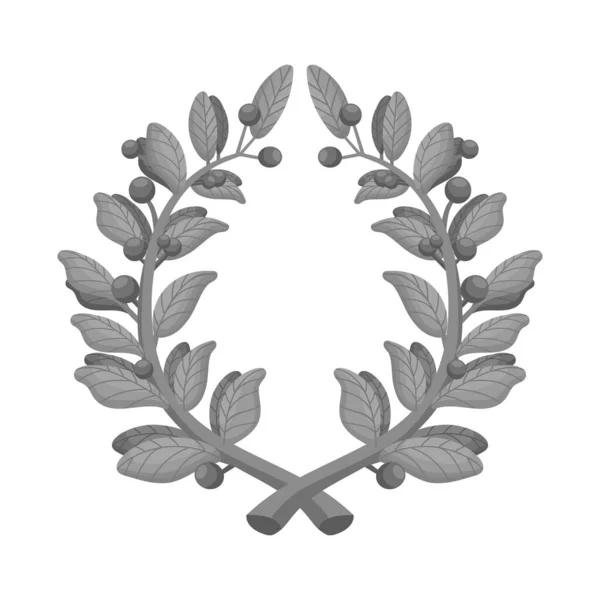 Diseño vectorial de corona y logo de laurel. Gráfico de corona y guirnalda vector icono para stock. — Archivo Imágenes Vectoriales