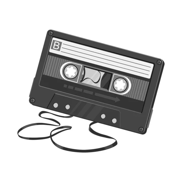 Vector illustratie van cassette en tape symbool. Web element van cassette en haspel stock symbool voor web. — Stockvector