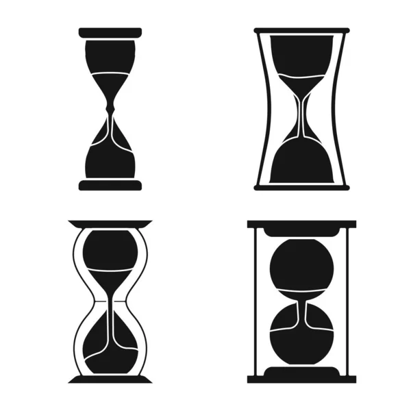 Isolated object of trickle and device sign. Set of trickle and hourglass vector icon for stock. — Stock Vector