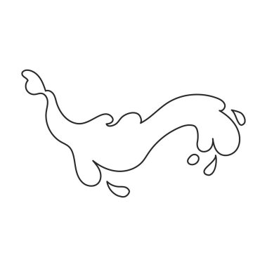 Su sıçrama vektör simgesi. Beyaz arkaplan su sıçramasında izole edilmiş dış hat vektör simgesi.