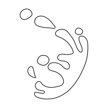 Su sıçrama vektör simgesi. Beyaz arkaplan su sıçramasında izole edilmiş dış hat vektör simgesi.