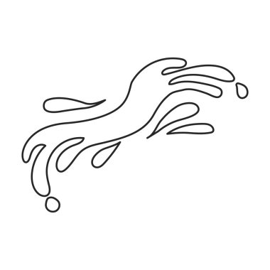 Su sıçrama vektör simgesi. Beyaz arkaplan su sıçramasında izole edilmiş dış hat vektör simgesi.