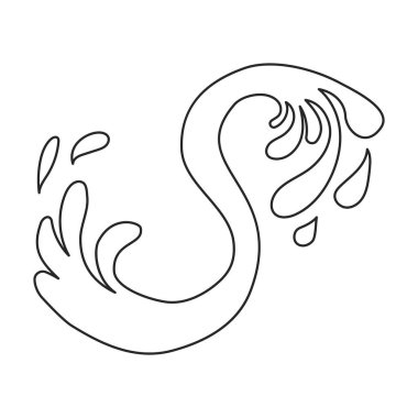 Su sıçrama vektör simgesi. Beyaz arkaplan su sıçramasında izole edilmiş dış hat vektör simgesi.